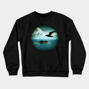 Seagull Island Ocean Scene - Sea Life Crewneck Sweatshirt